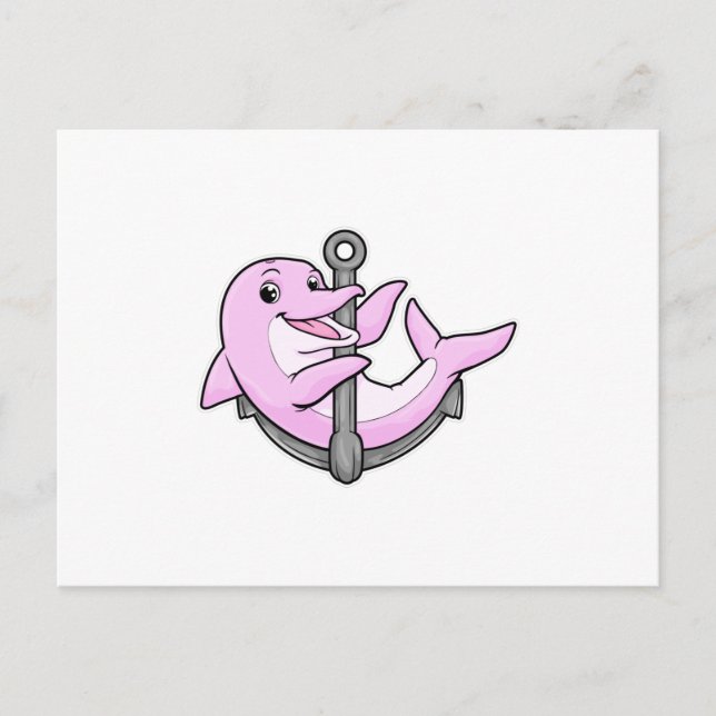 Delphin mit Anchor Postkarte (Vorderseite)