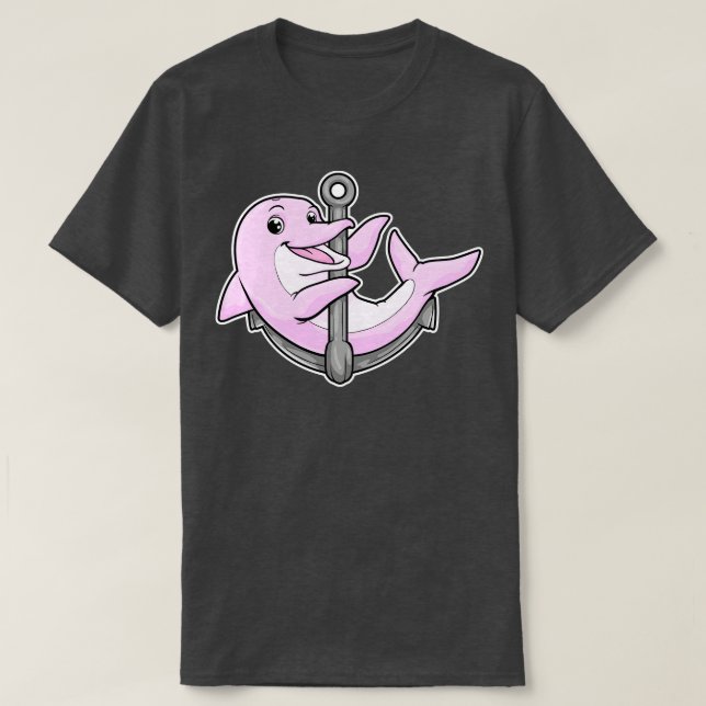 Delphin mit Anchor T-Shirt (Design vorne)