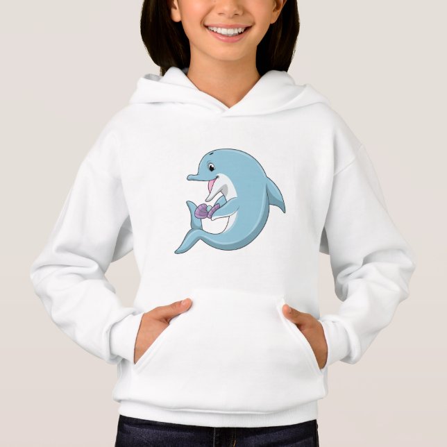 Delphin mit Perle Hoodie (Vorderseite)