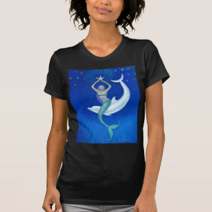 Delphin-Mond-Meerjungfrau T-Shirt