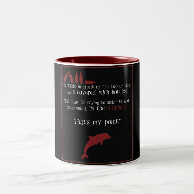 "Delphin-" - Omen-Tasse Zweifarbige Tasse (Mittel)
