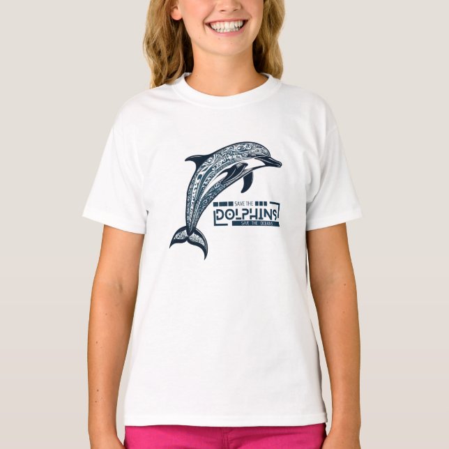 Delphin, rett die Delfine rette das Meer T-Shirt (Vorderseite)