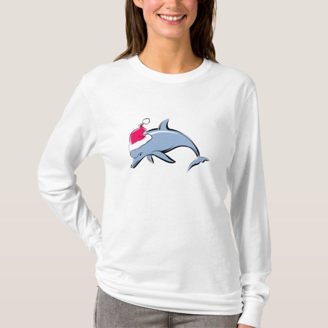 Delphin-Sankt-WeihnachtsT - Shirt (Vorderseite)