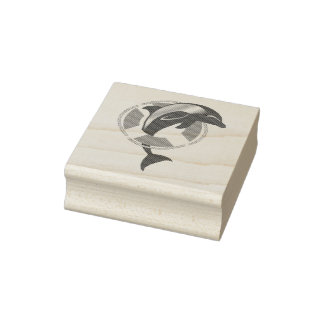 Delphin-/Schweinswal-Lebewesen Gummistempel