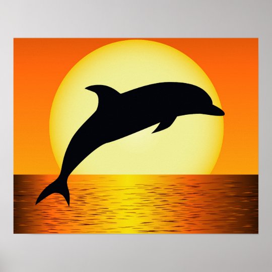 Delphin Sonnenuntergang Plakat Poster Zazzle Ch