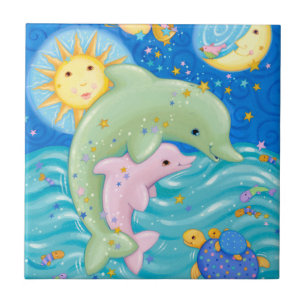 Delphin-Spiel Fliese