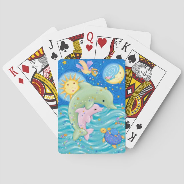 Delphin-Spiel Spielkarten (Rückseite)