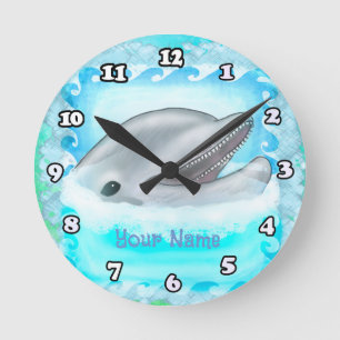 Delphin Spieluhr Runde Wanduhr