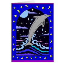 Delphin "Sprung für die Sterne" Karte