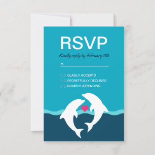 Delphin-Strand-Hochzeit UAWG RSVP Karte