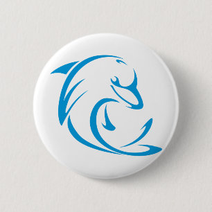 Delphin-T-Shirt   cooles Delphin-T-Shirt Logo Button