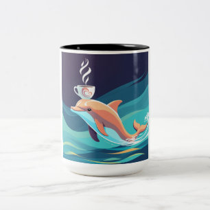 Delphin-Tasse Zweifarbige Tasse