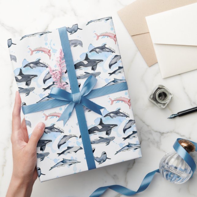Delphin-Themenabend Kinder Aquarell zeichnend Geschenkpapier (Schenken)
