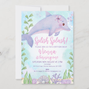 Delphin Untermeer 1. Geburtstag Einladung