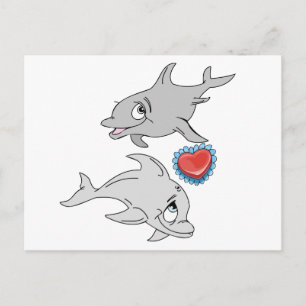 Delphin-Valentinstag Feiertagspostkarte