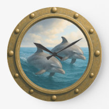 Delphin Wanduhr