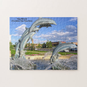 Delphin-Wasserstatue Denver. Puzzle