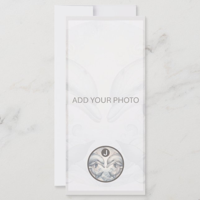 Delphin Wedding Foto Ankündigung QR Code (Vorderseite)