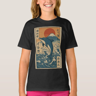 Delphin Wellenreiter Vintage T-Shirt