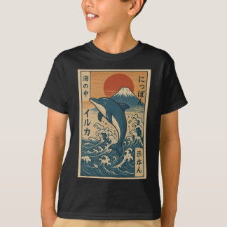 Delphin Wellenreiter Vintage T-Shirt