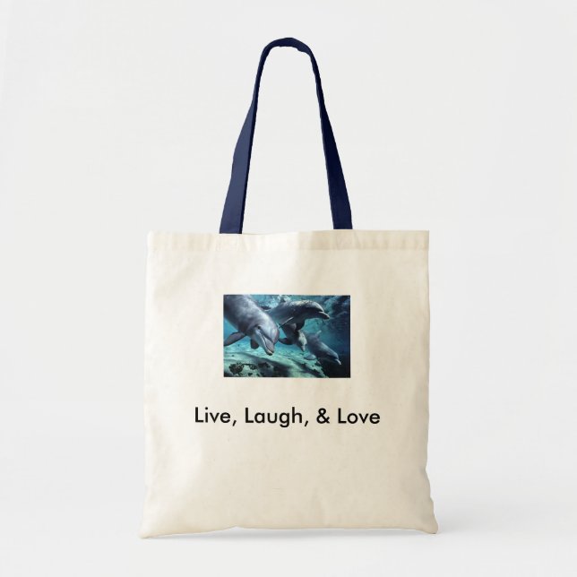 DelphinBottlenose, Live, Lachen u. Liebe Tragetasche (Vorne)