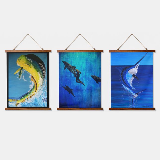 Delphine, Delphine, Marlin Wandteppich Mit Holzrahmen (Dreifach)