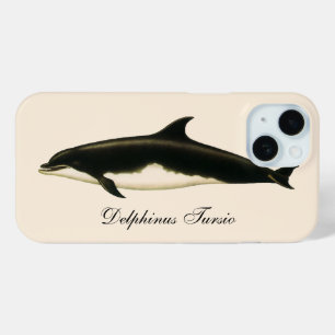 Delphine Delphinus Tursio, Vintage Meereslebewesen iPhone 15 Hülle