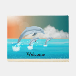 Delphine, die im Ozean brechen Fußmatte