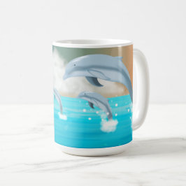 Delphine, die im Ozean brechen Kaffeetasse