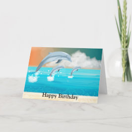 Delphine, die im Ozean brechen Karte