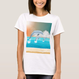 Delphine, die im Ozean brechen T-Shirt