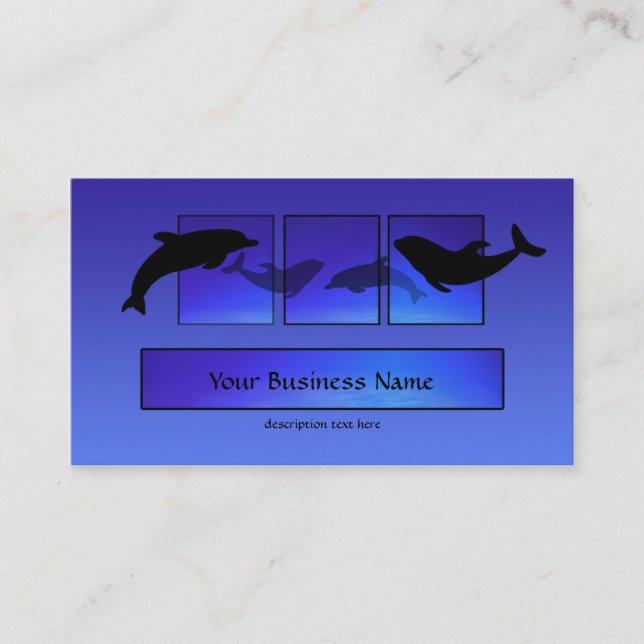Delphine Dolphin Blue Ocean Business Card Visitenkarte (Vorderseite)