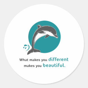 Delphine Dolphin Ocean Sea Fish Animal Gift Idee Runder Aufkleber