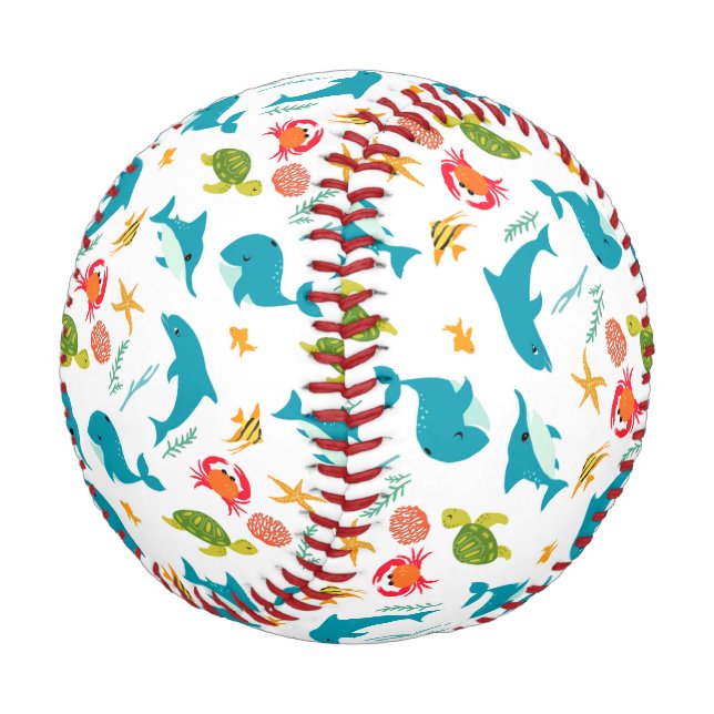 Delphine, Hummer und Schildkröten Baseball (Schrägansicht)