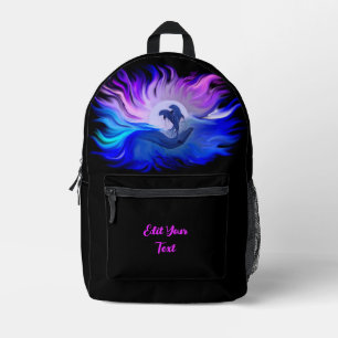 Delphine im Mondschein Bedruckter Rucksack