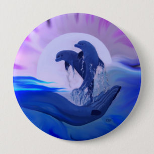 Delphine im Mondschein Button