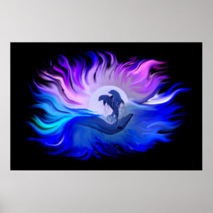Delphine im Mondschein Poster