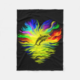 Delphine im Sonnenschein Fleecedecke