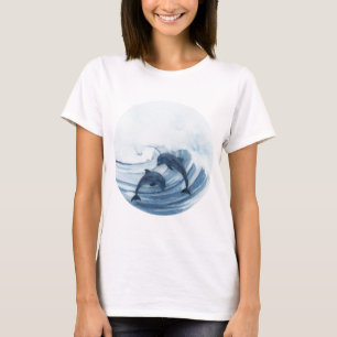 Delphine im Surfen T-Shirt