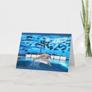 Delphine in Bewegung Feiertagskarte