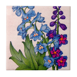 Delphine in blau und lila fliese