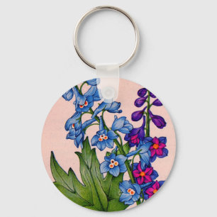 Delphine in blau und lila schlüsselanhänger