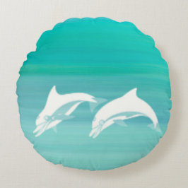 Delphine Meerwasser Rundes Kissen