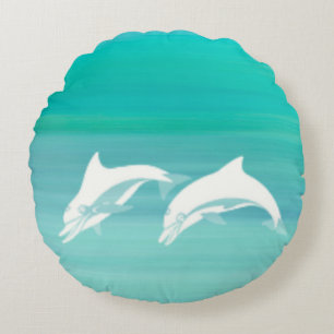Delphine Meerwasser Rundes Kissen