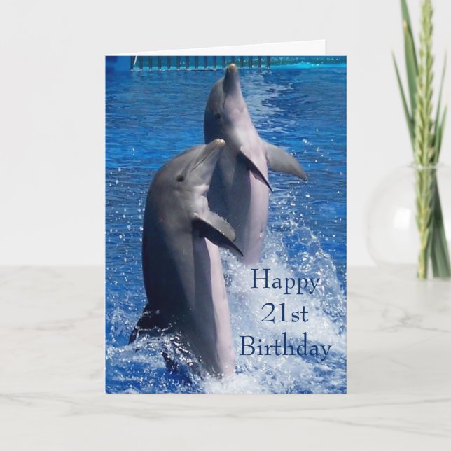 Delphine Personalisiert 21. Geburtstag Karte (Vorderseite)
