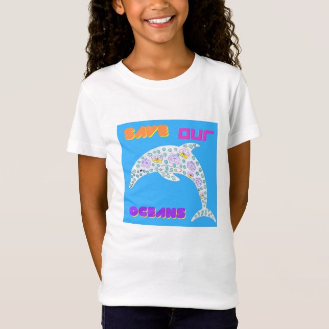 Delphine Rettete unsere Ozeane T-Shirt (Vorderseite)