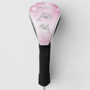 Delphine Rosa Glitzer Girly Monogram Golf Headcover