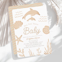 Delphine & Seashell Sea Ihr Baby Dusche Bald