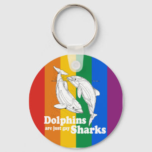 Delphine sind gerade homosexuelle Haifische Schlüsselanhänger