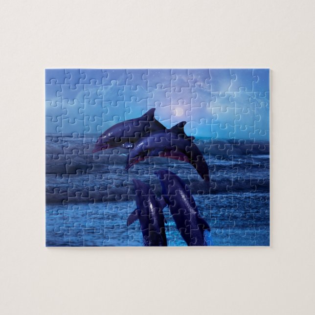 Delphine spielen im Meer (Horizontal)